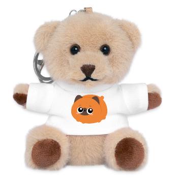 Chunky Orange Plush Deutsche Schäferhund - Teddy Schlüsselanhänger - Weiß - Vorne