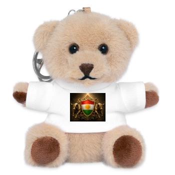 Kurdistan-Schildemblem mit Stieren - Teddy Schlüsselanhänger - Weiß - Vorne