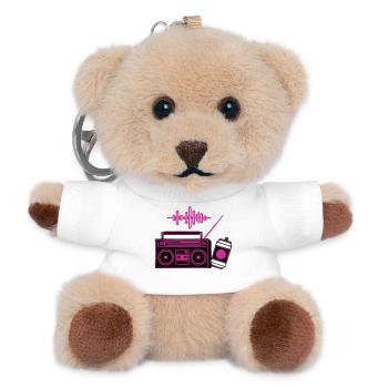 Neon Boombox Radio Grafik - Teddy Schlüsselanhänger - Weiß - Vorne