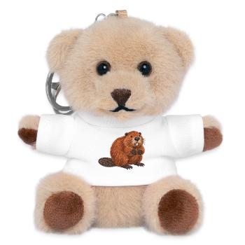 Europäische Biber - Teddy Schlüsselanhänger - Weiß - Vorne