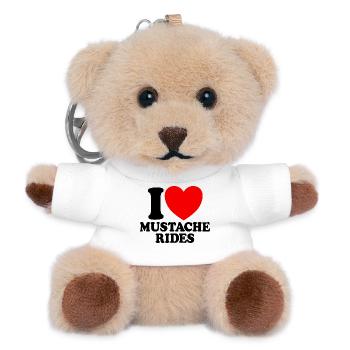 Ich liebe Schnurrbartfahrten – Schnurrbartfahrt fü - Teddy Schlüsselanhänger - Weiß - Vorne