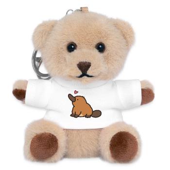 Süßer Schnabeltier-Doodle - Teddy Schlüsselanhänger - Weiß - Vorne