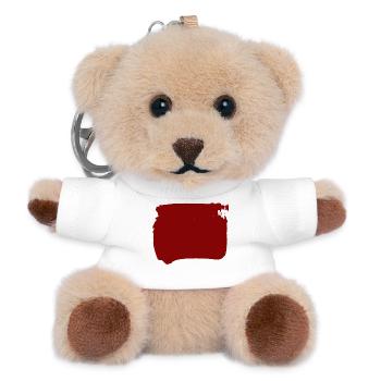 Roter Punkt - Tusche - Teddy Schlüsselanhänger - Weiß - Vorne