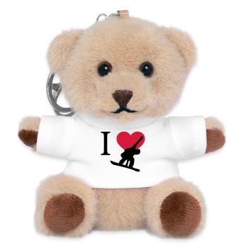I Love Snowboarding - Teddy Schlüsselanhänger - Weiß - Vorne
