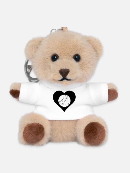 Herz voller Tierliebe / Animal Heart - Teddy Keyring - white