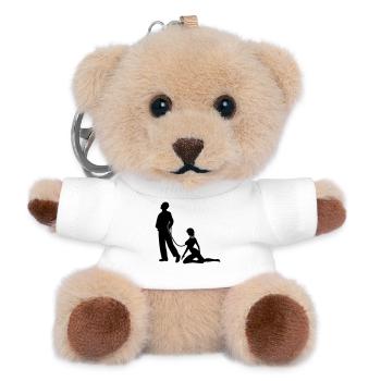 Femme en laisse célibataires - Porte-clés ourson - blanc - Devant