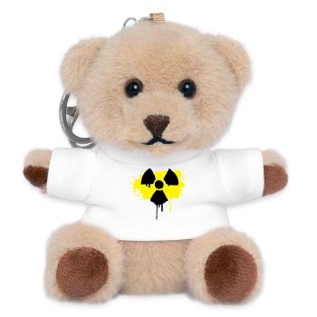 Radioaktiv Zeichen als Graffiti - Teddy Schlüsselanhänger - Weiß - Vorne