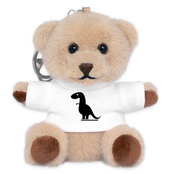 dinosaure - Porte-clés ourson - blanc - Devant