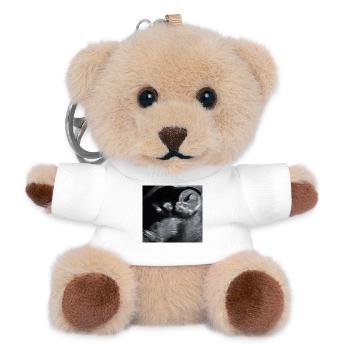 Fötus Silhouette Ultraschall - Teddy Schlüsselanhänger - Weiß - Vorne