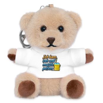 Ich kam, sah und musste putzen - Teddy Schlüsselanhänger - Weiß - Vorne