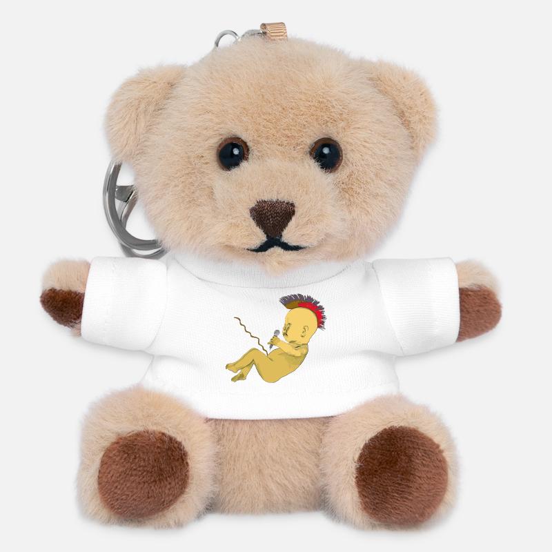 Punk - Teddy Schlüsselanhänger - Weiß