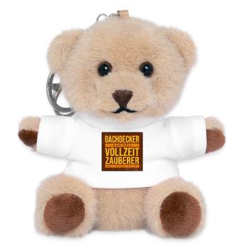 Dachdecker VollzeitZauberer Humor - Teddy Schlüsselanhänger - Weiß - Vorne