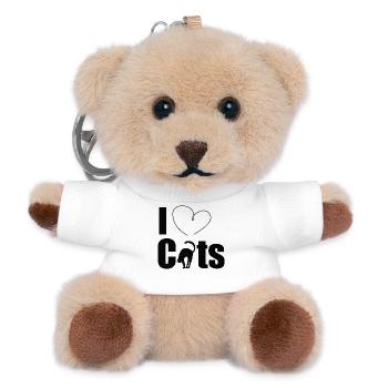 I love cats - Teddy Schlüsselanhänger - Weiß - Vorne