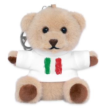 Italienische Flagge Pinselstrich - Teddy Schlüsselanhänger - Weiß - Vorne