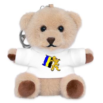 Lion avec drapeau Gelderland - Porte-clés ourson - blanc - Devant