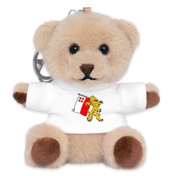 Löwe mit Flagge Utrecht Utrecht Flagge - Teddy Schlüsselanhänger - Weiß - Vorne