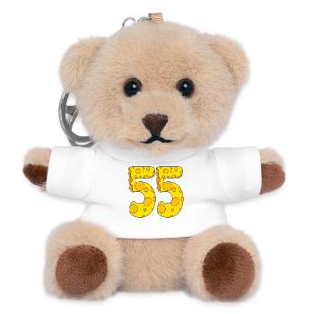 55 Jahre alt - 55. Geburtstag Geschenk - 1955 - Teddy Schlüsselanhänger - Weiß - Vorne