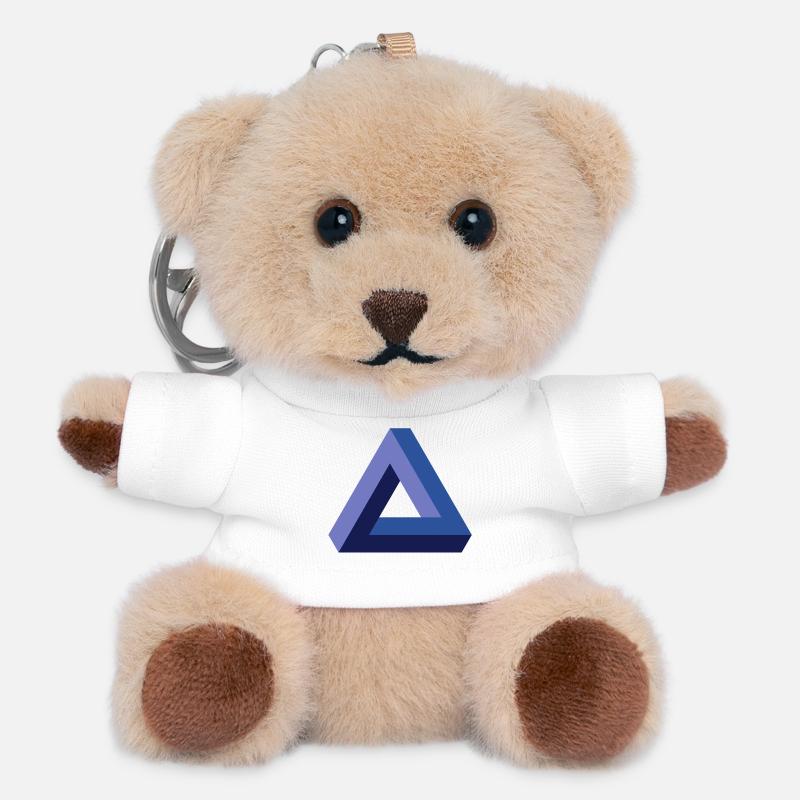 Optical illusion triangle - Teddy Keyring - white