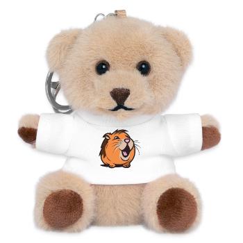 Capybara joyeux / Cobaye / Hamster – Cœur - Porte-clés ourson - blanc - Devant