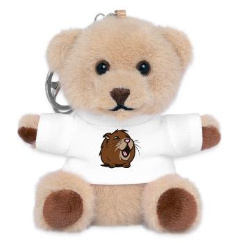 Fröhliches Meerschweinchen / Hamster – Herz - Teddy Schlüsselanhänger - Weiß - Vorne
