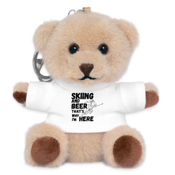Skiing and Beer - Teddy Schlüsselanhänger - Weiß - Vorne
