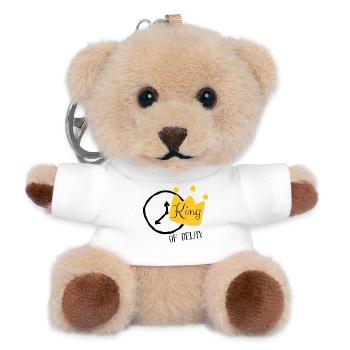 Goldene Krone mit King Schrift - Teddy Schlüsselanhänger - Weiß - Vorne