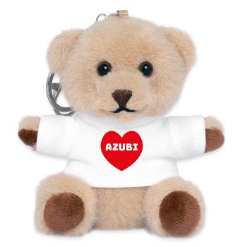 Herz Azubi rot - Teddy Schlüsselanhänger - Weiß - Vorne