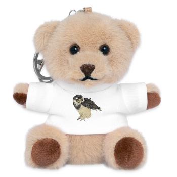 Illustration: Brillenkauz - Teddy Schlüsselanhänger - Weiß - Vorne
