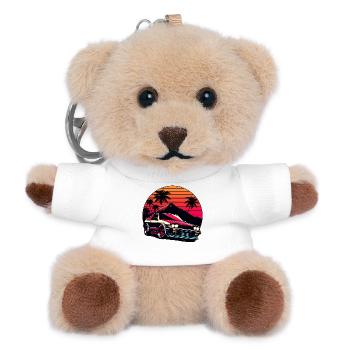JDM car Japanese Retro Car Racing Drifting Legend - Teddy Keyring - white - Front
