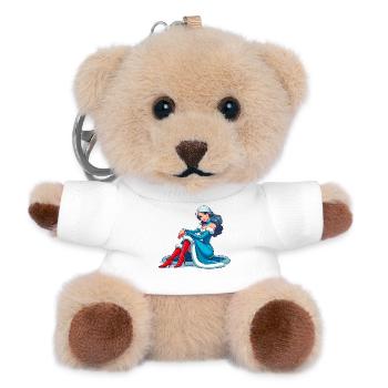 Ded Moroz Snegurotschka russischer Weihnachtsmann - Teddy Schlüsselanhänger - Weiß - Vorne