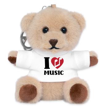 I love music - Teddy Schlüsselanhänger - Weiß - Vorne