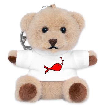 HERZ. HERZ. VALENTINSTAG. LIEBE. LIEBE. PAAR. - Teddy Schlüsselanhänger - Weiß - Vorne