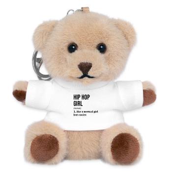 Hip Hop Girl Lustiger Spruch - Teddy Schlüsselanhänger - Weiß - Vorne
