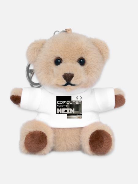 Computer Says NO (Retro) - Teddy Keyring - white