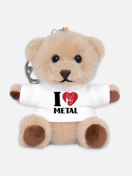 I love metal - Teddy Keyring - white