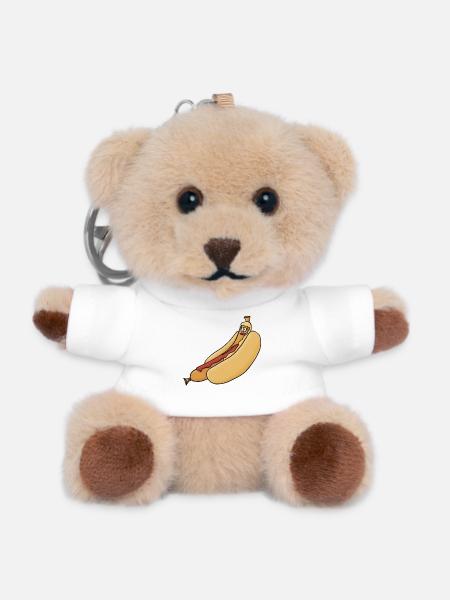 relaxed bockwurst in a bun - Teddy Keyring - white