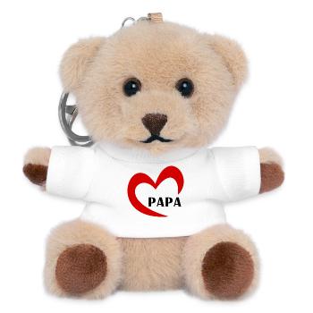 FÊTE DES PÈRES. BONNE FÊTE PAPA. PAPA. BONNE FÊTE. - Porte-clés ourson - blanc - Devant