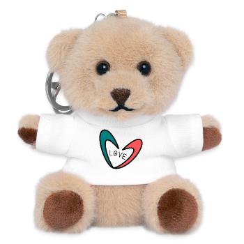 LIEBE. HERZ. HERZ. HERZ. VATERTAG - Teddy Schlüsselanhänger - Weiß - Vorne