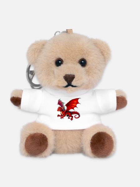 Drache - Teddy Schlüsselanhänger - Weiß