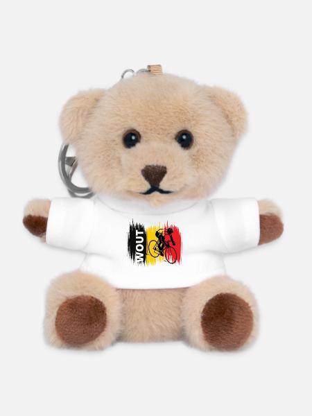 Wout Van Aert - Chamption cycliste - Porte-clés ourson - blanc