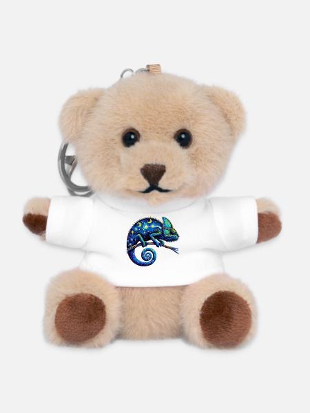 Chameleon - Teddy Keyring - white