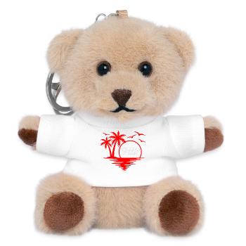 Tropische Flucht Die Sommer-Vibes T-Shirt - Teddy Schlüsselanhänger - Weiß - Vorne