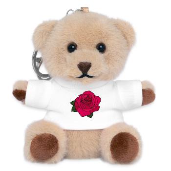 Rose - Porte-clés ourson - blanc - Devant