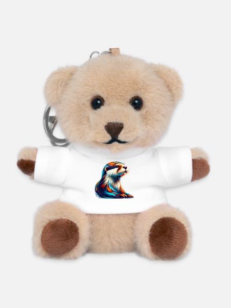 Loutre - Porte-clés ourson - blanc