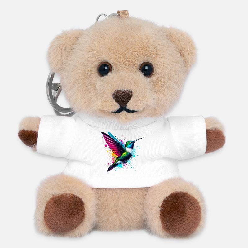 Hummingbird - Teddy Keyring - white