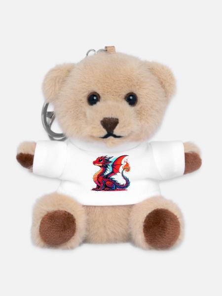Drache - Teddy Schlüsselanhänger - Weiß