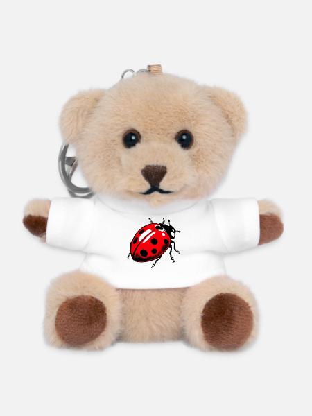 Marienkäfer - Teddy Schlüsselanhänger - Weiß