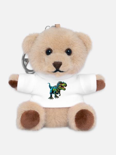 Dinosaurier - Teddy Schlüsselanhänger - Weiß