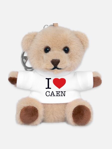 J’ADORE CAEN - Porte-clés ourson - blanc