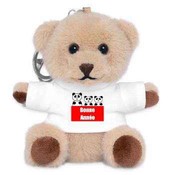 HAPPY NEW YEAR. BEST WISHES. NEW YEAR'S EVE - Teddy Keyring - white - Front